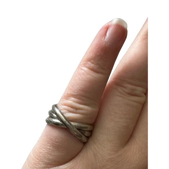 Sterling Silver Interlocking Rings Size 5.75 - Picture 5 of 5